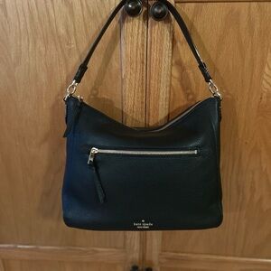 Kate Spade Black Hobo Bag with Silver Accents